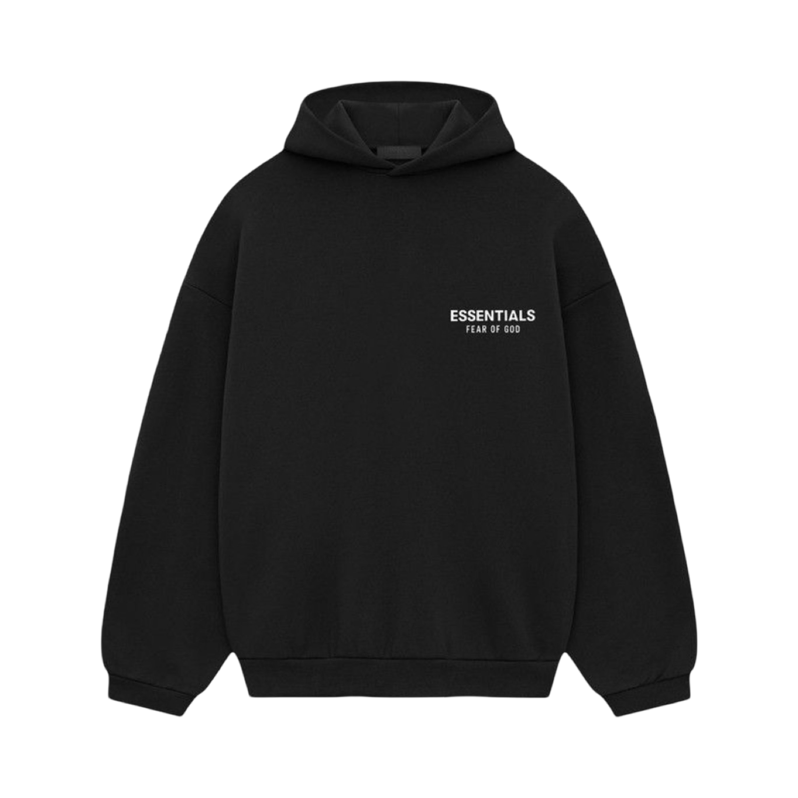 Fear Of God Essentials Graphic Pullover Hoodie Black White SS25