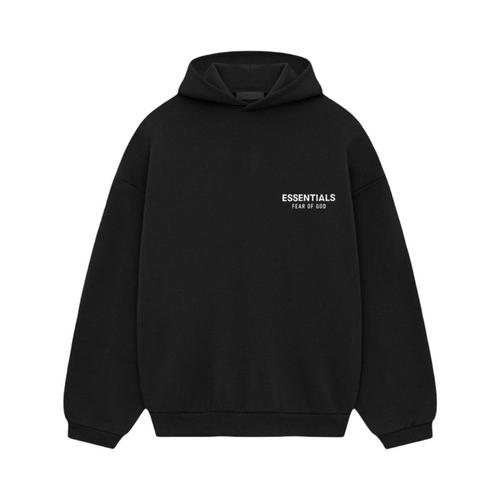 Fear Of God Essentials Graphic Pullover Hoodie Black White SS25