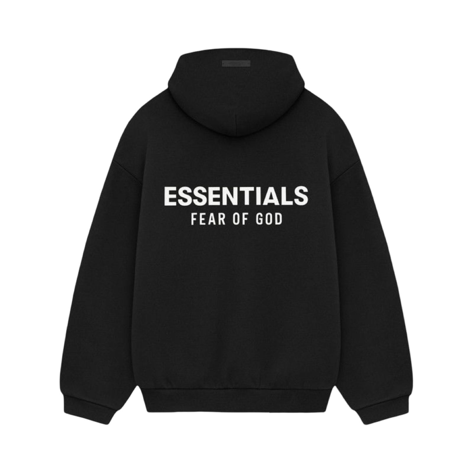 Fear Of God Essentials Graphic Pullover Hoodie Black White SS25