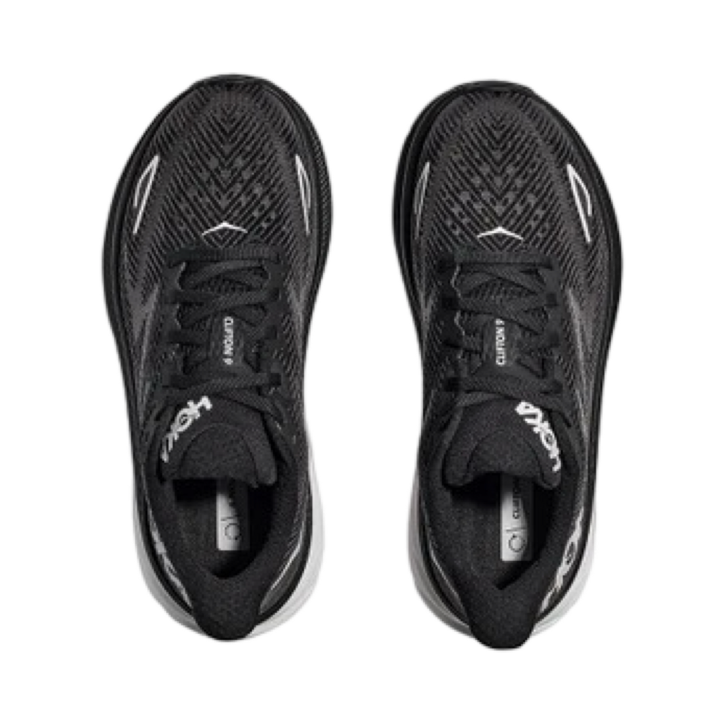 Men's Hoka Clifton 9 D Width Black White