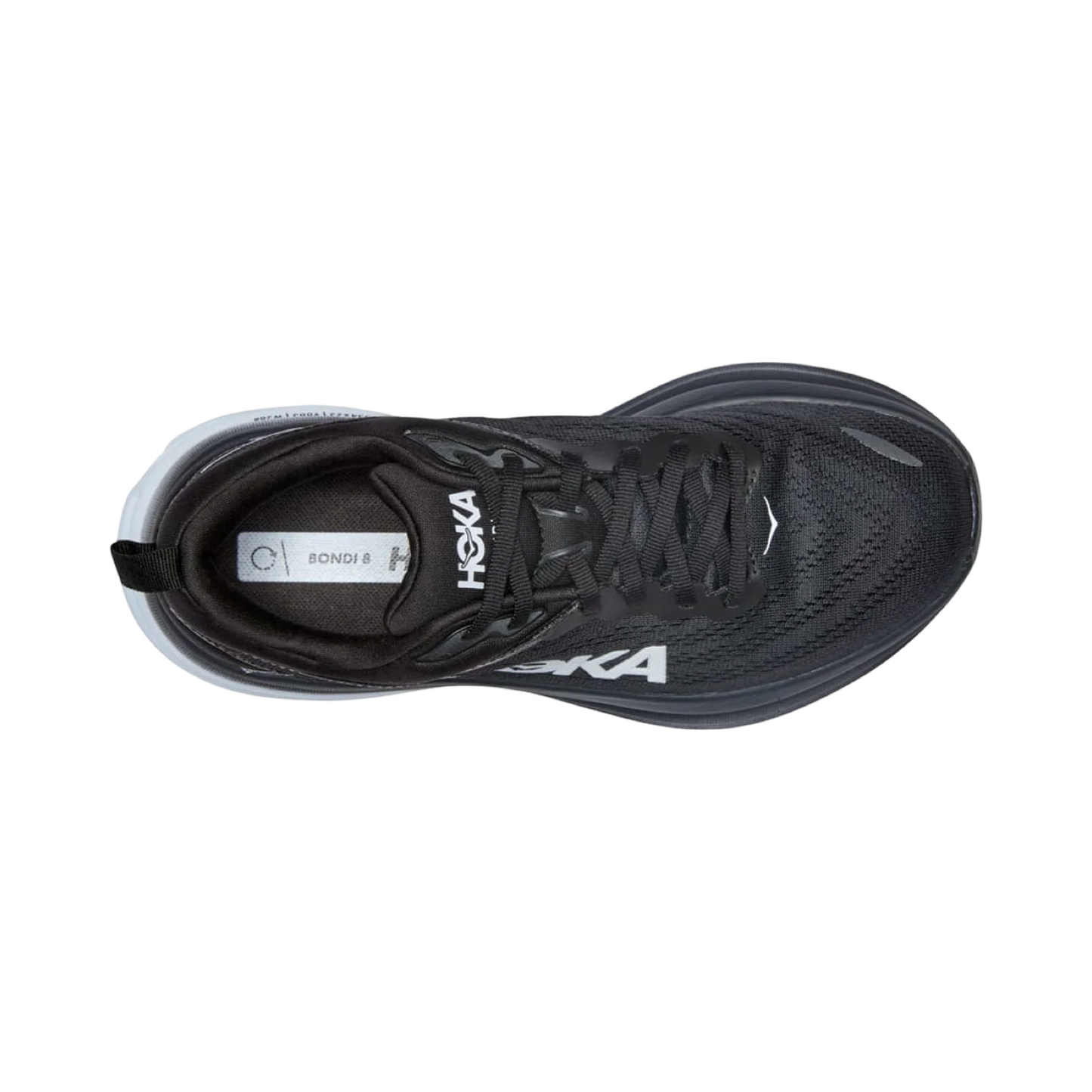 Women's Hoka Bondi 8 B Width Black White