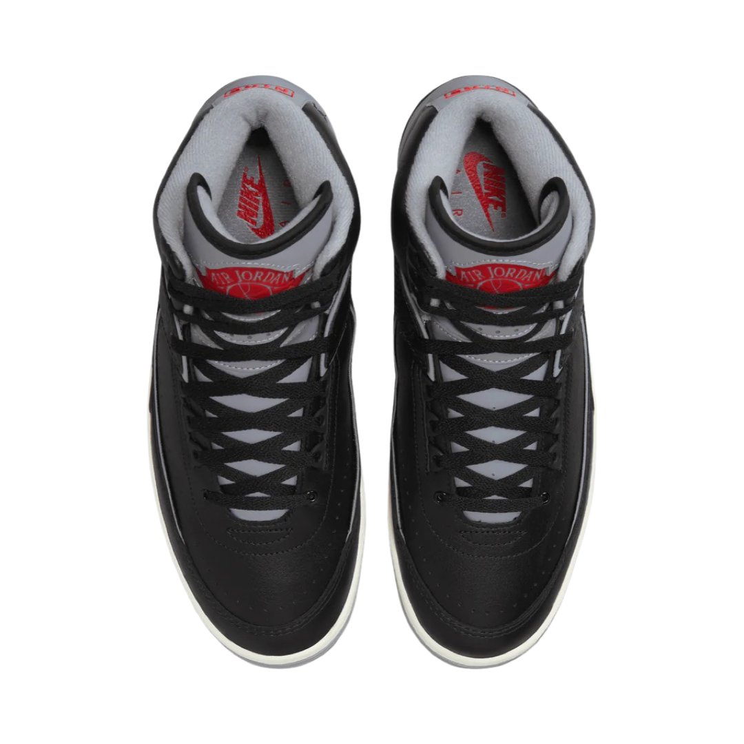 Air Jordan 2 Retro Black Cement Grey Fire Red