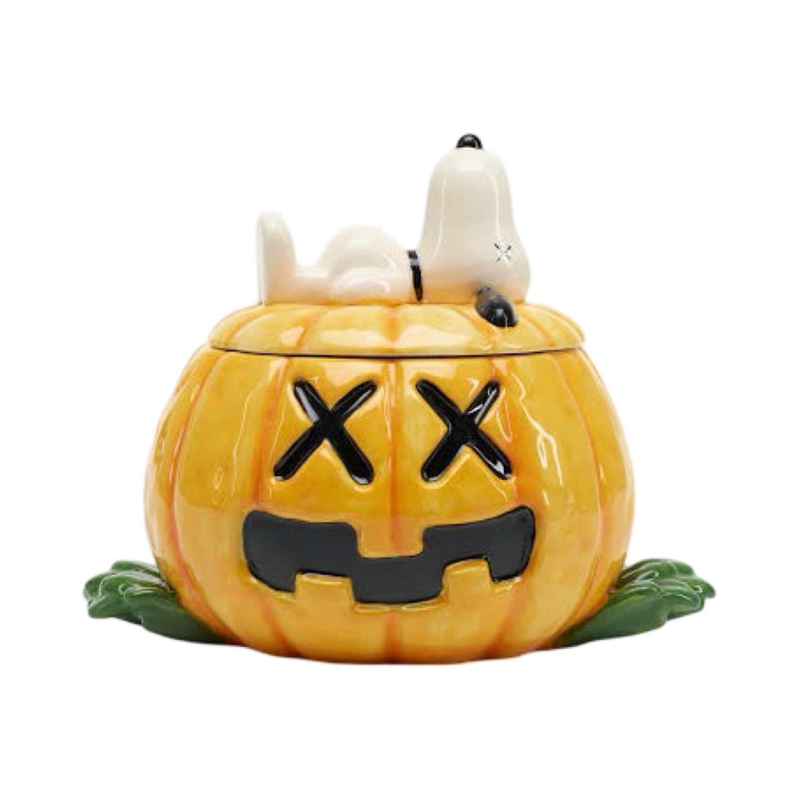 2012 Kaws x Peanuts Snoopy Pumpkin Ceramic in Original Box (cracks around body)