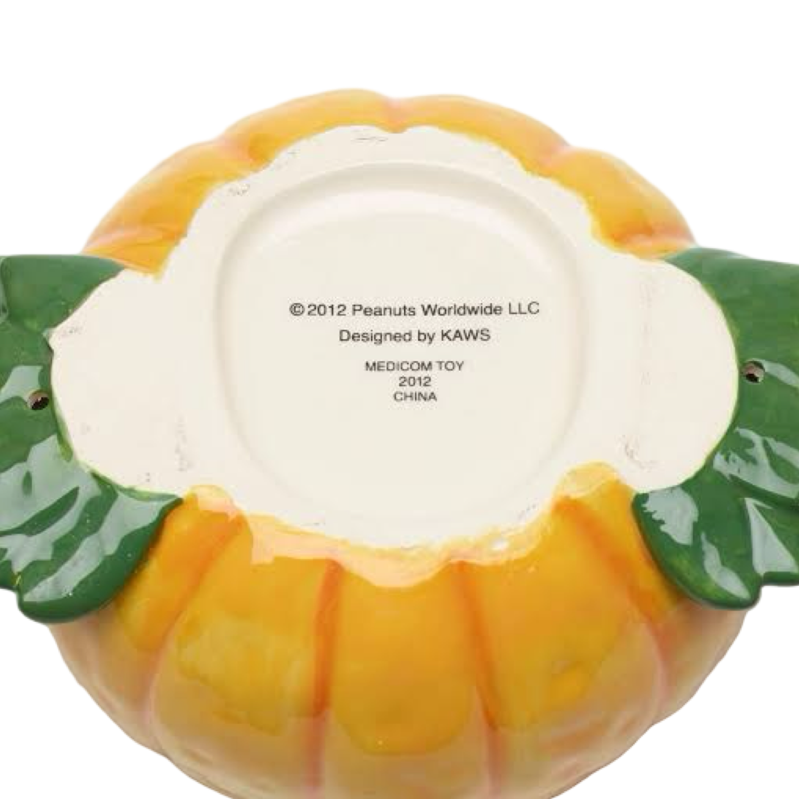 2012 Kaws x Peanuts Snoopy Pumpkin Ceramic in Original Box (cracks around body)