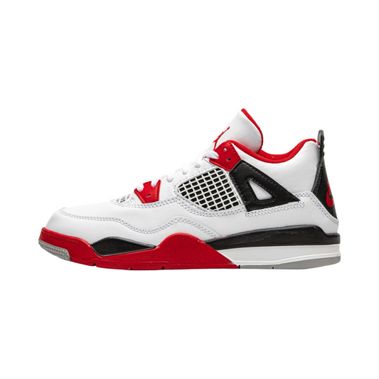 Kids Air Jordan 4 Retro Fire Red (2020) PS White Black Tech Grey Fire Red 11c