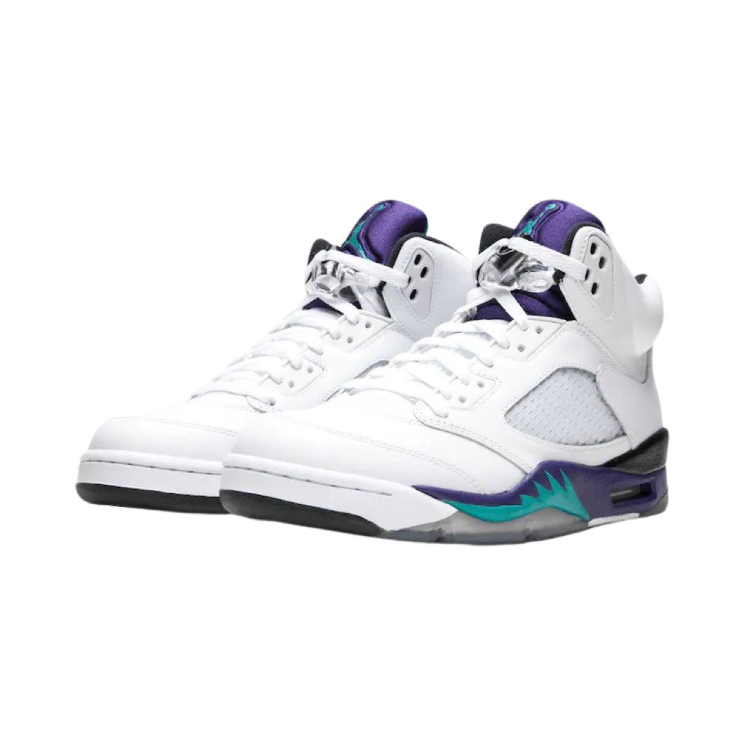 Air Jordan 5 Retro 'White Grape' 2013 Emerald Grape Ice Black