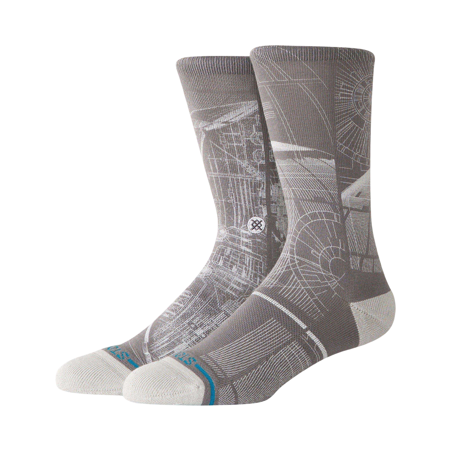Stance x Star Wars Death Star Icon Print Socks Grey