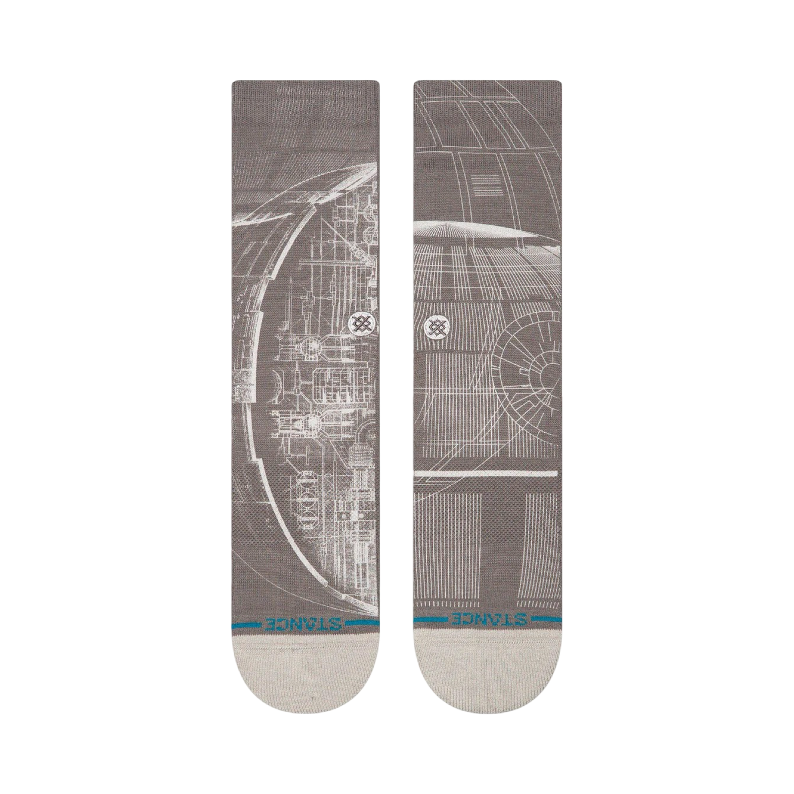 Stance x Star Wars Death Star Icon Print Socks Grey