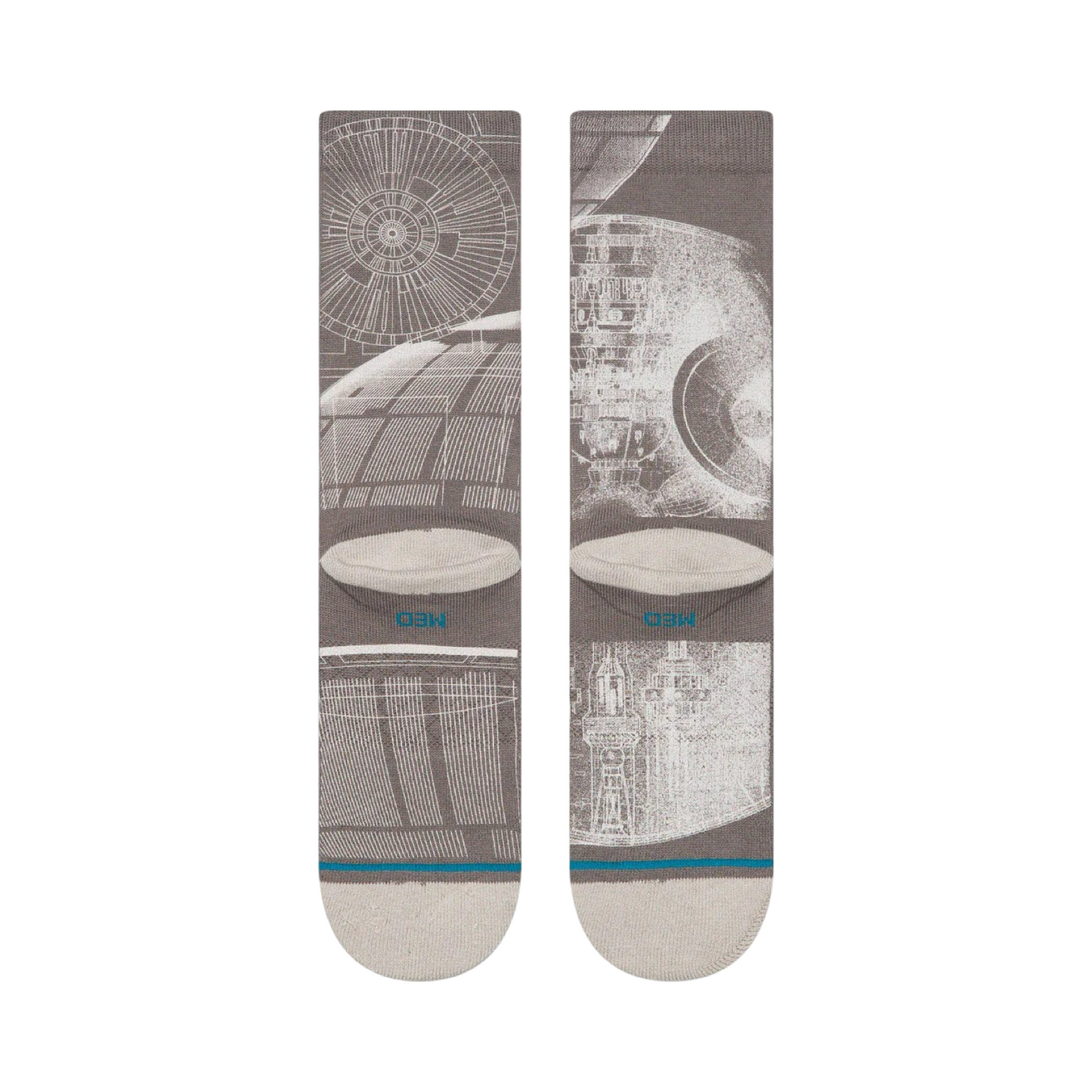 Stance x Star Wars Death Star Icon Print Socks Grey
