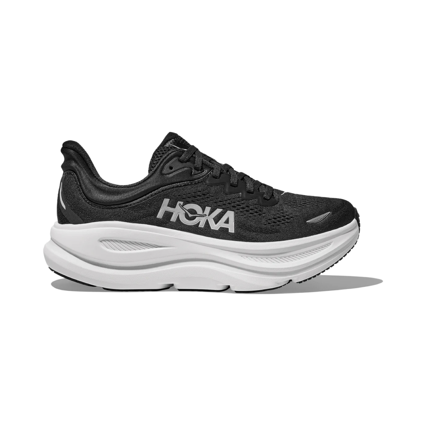 Women's Hoka Bondi 9 D Width Black White