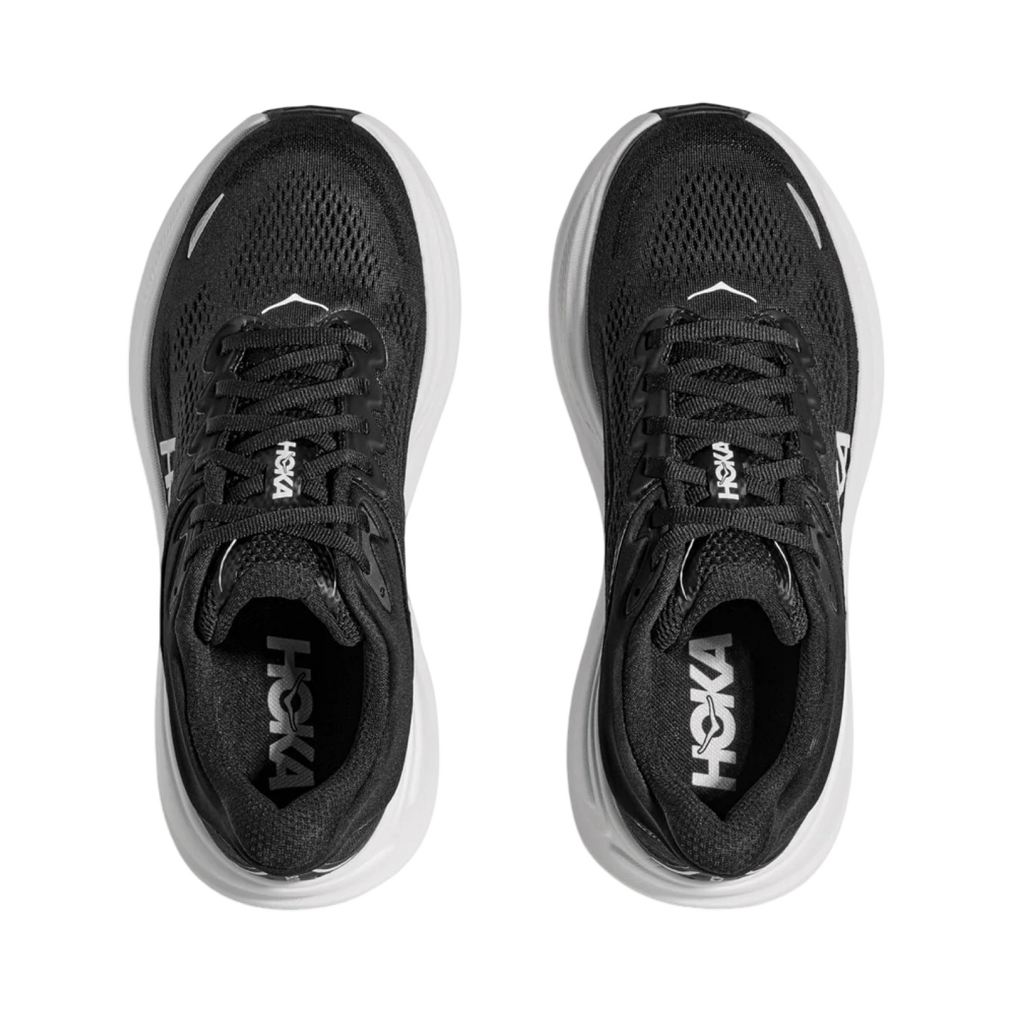 Women's Hoka Bondi 9 D Width Black White