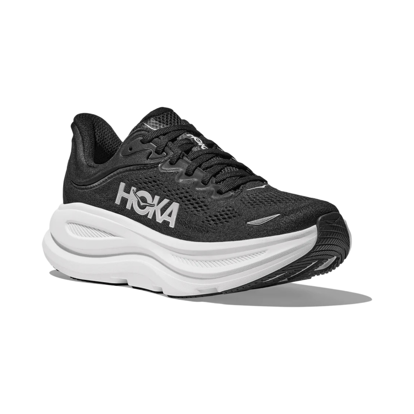 Women's Hoka Bondi 9 D Width Black White