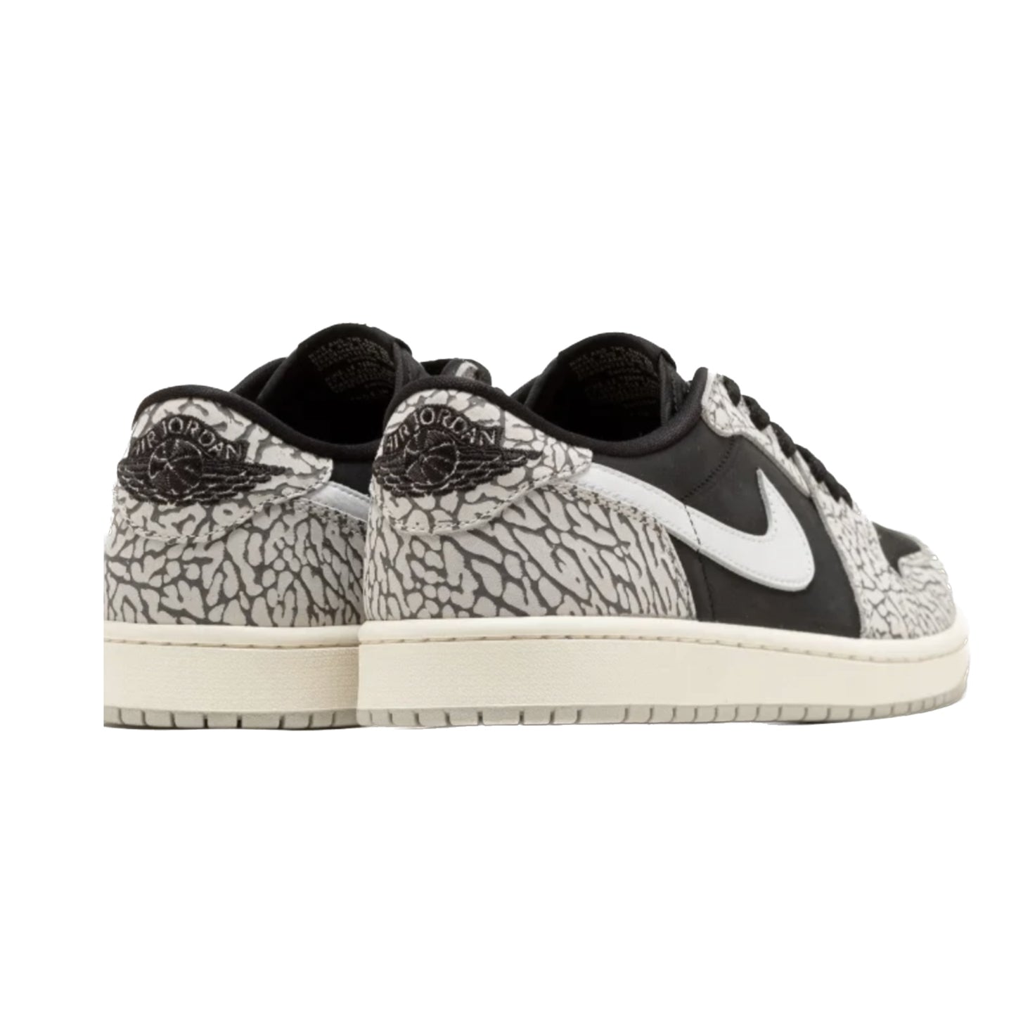 Air Jordan 1 Retro Low OG Black Cement Black Muslin Tech Grey White Sail