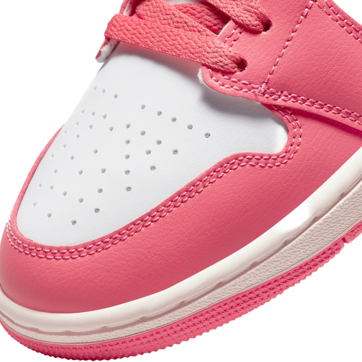 Women's Air Jordan 1 Mid Strawberries and Cream White Sea Coral Atmosphere Sail