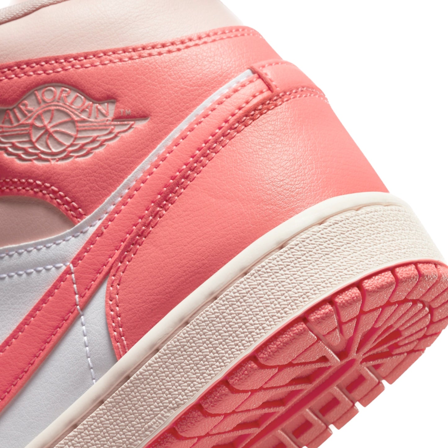 Women's Air Jordan 1 Mid Strawberries and Cream White Sea Coral Atmosphere Sail