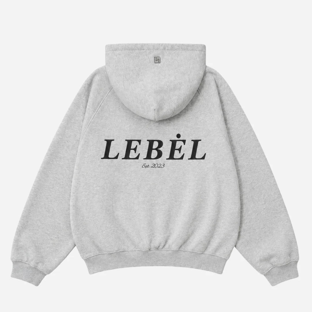 LEBEL Double Zipper Hoodie Grey