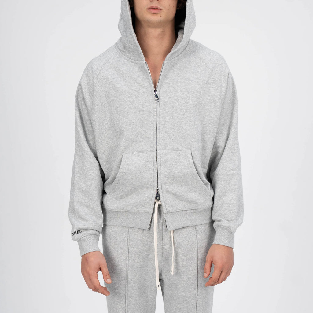 LEBEL Double Zipper Hoodie Grey
