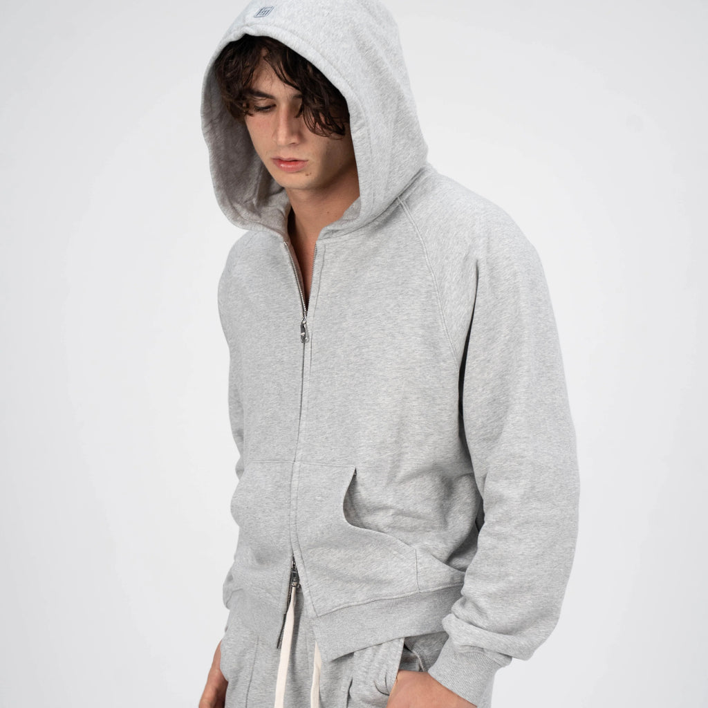 LEBEL Double Zipper Hoodie Grey