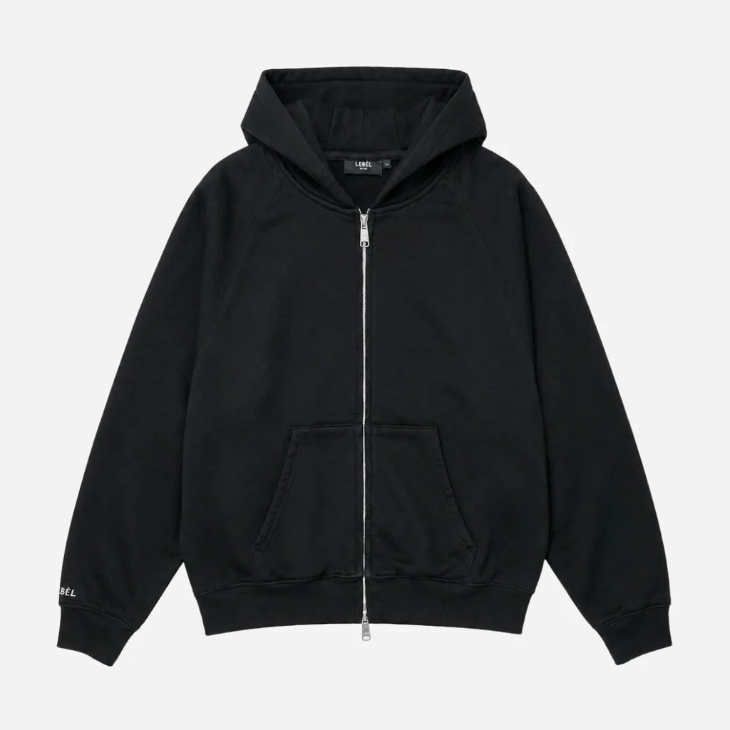 LEBEL Double Zipper Hoodie Black