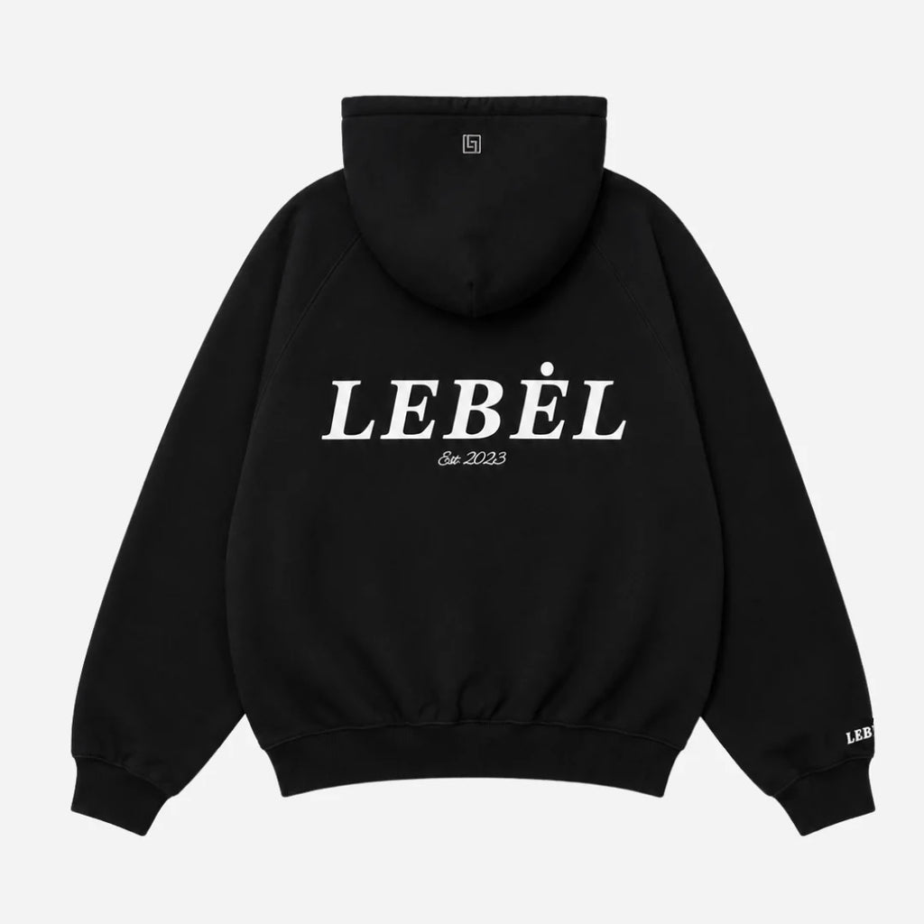 LEBEL Double Zipper Hoodie Black