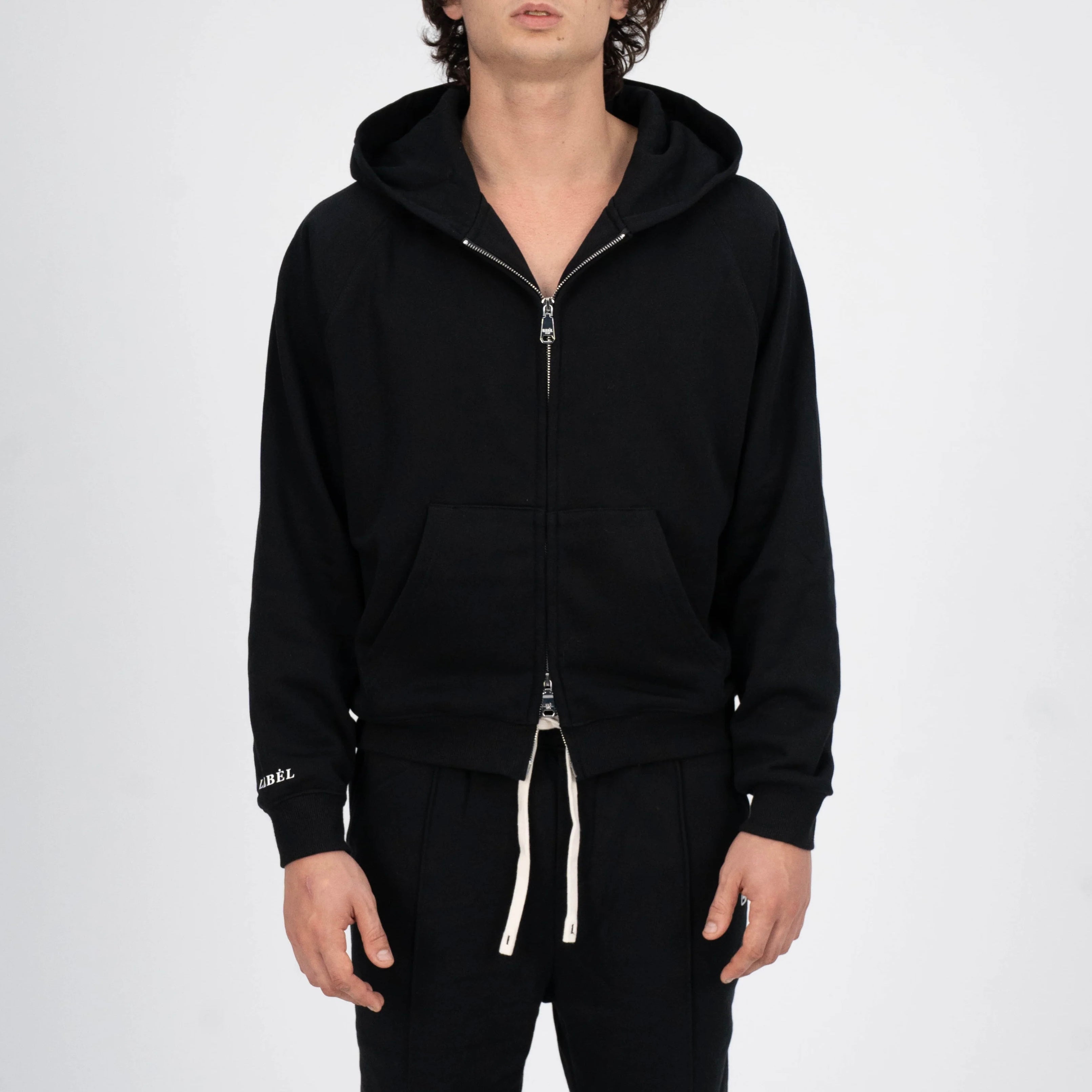 LEBEL Double Zipper Hoodie Black