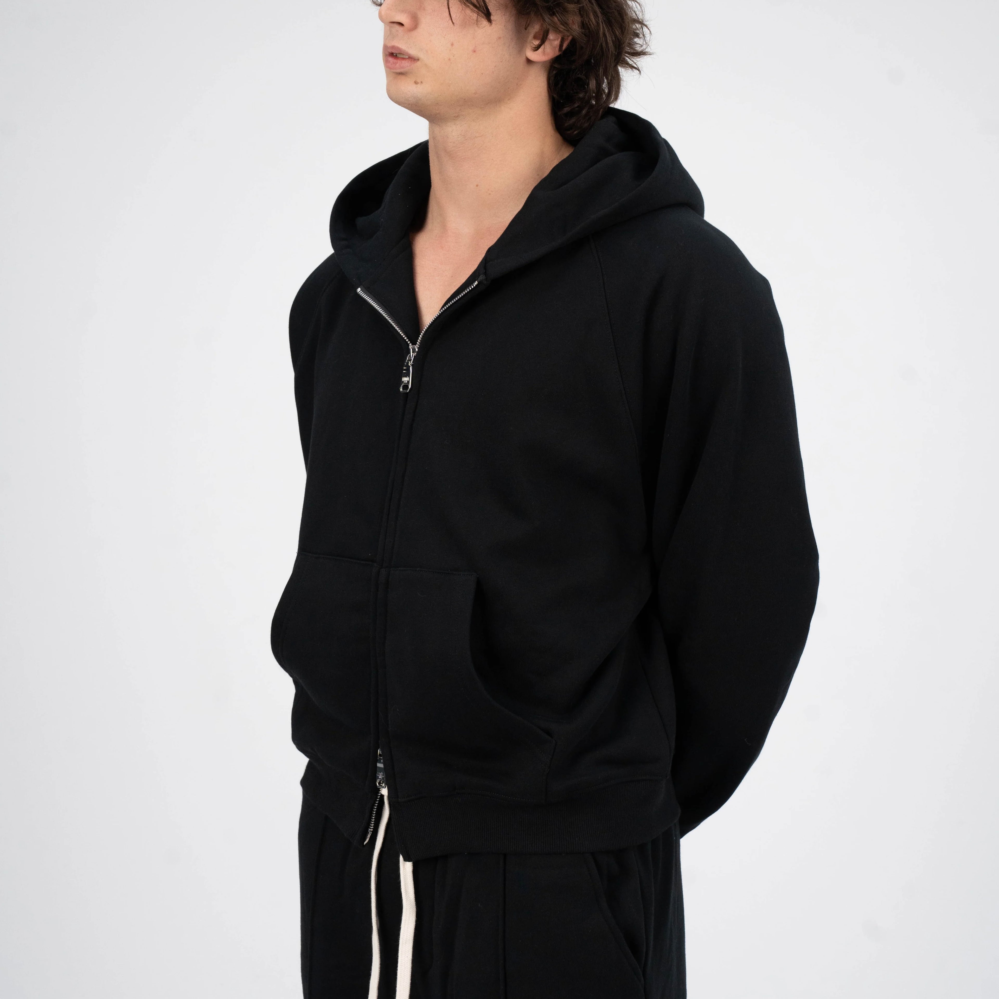 LEBEL Double Zipper Hoodie Black
