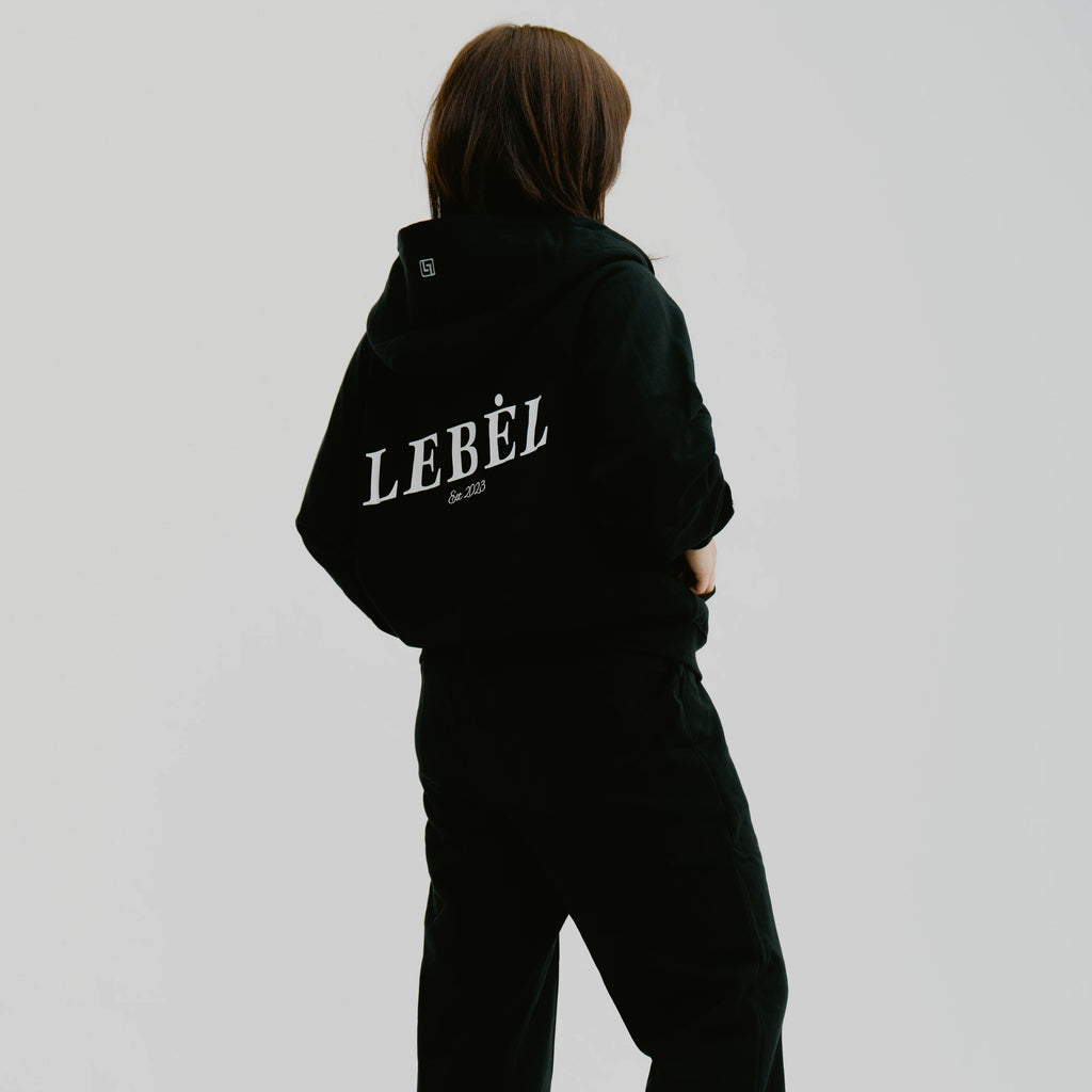LEBEL Double Zipper Hoodie Black