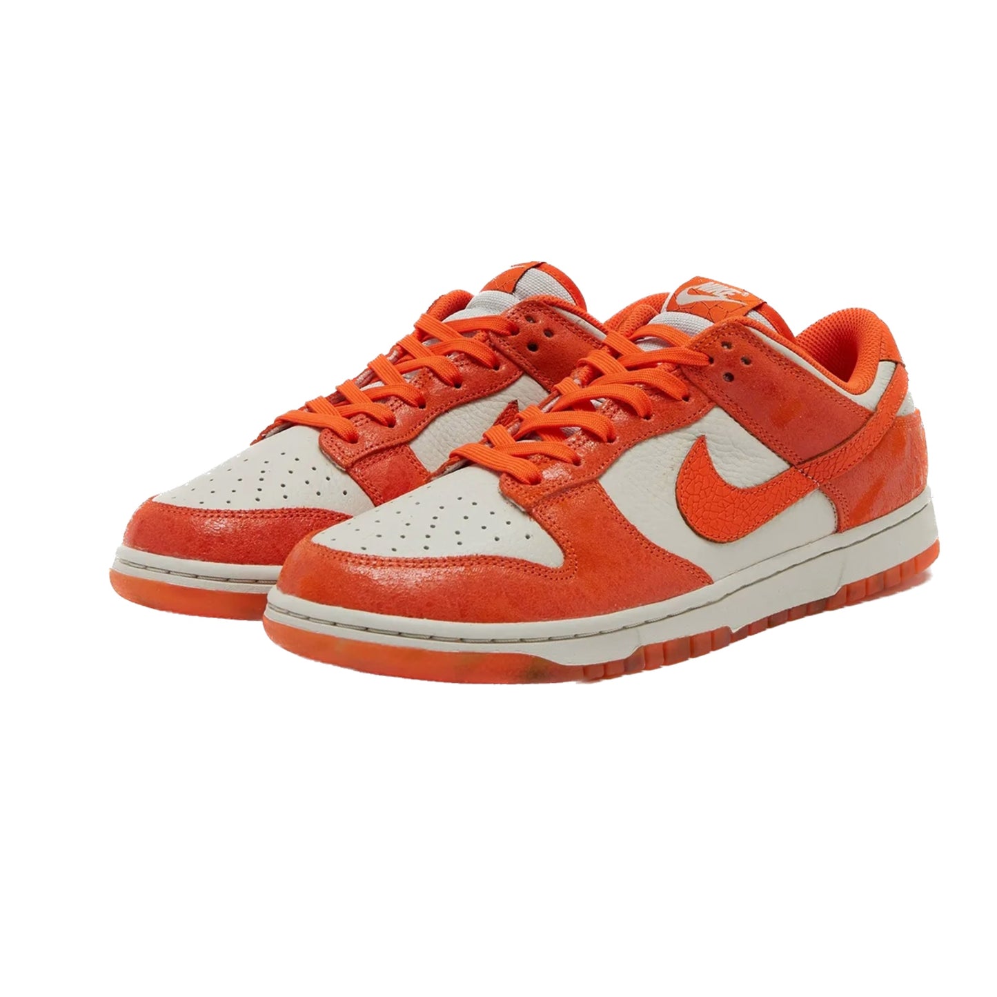 Women's Nike Dunk Low Cracked Orange Light Bone Safety Orange Laser Orange