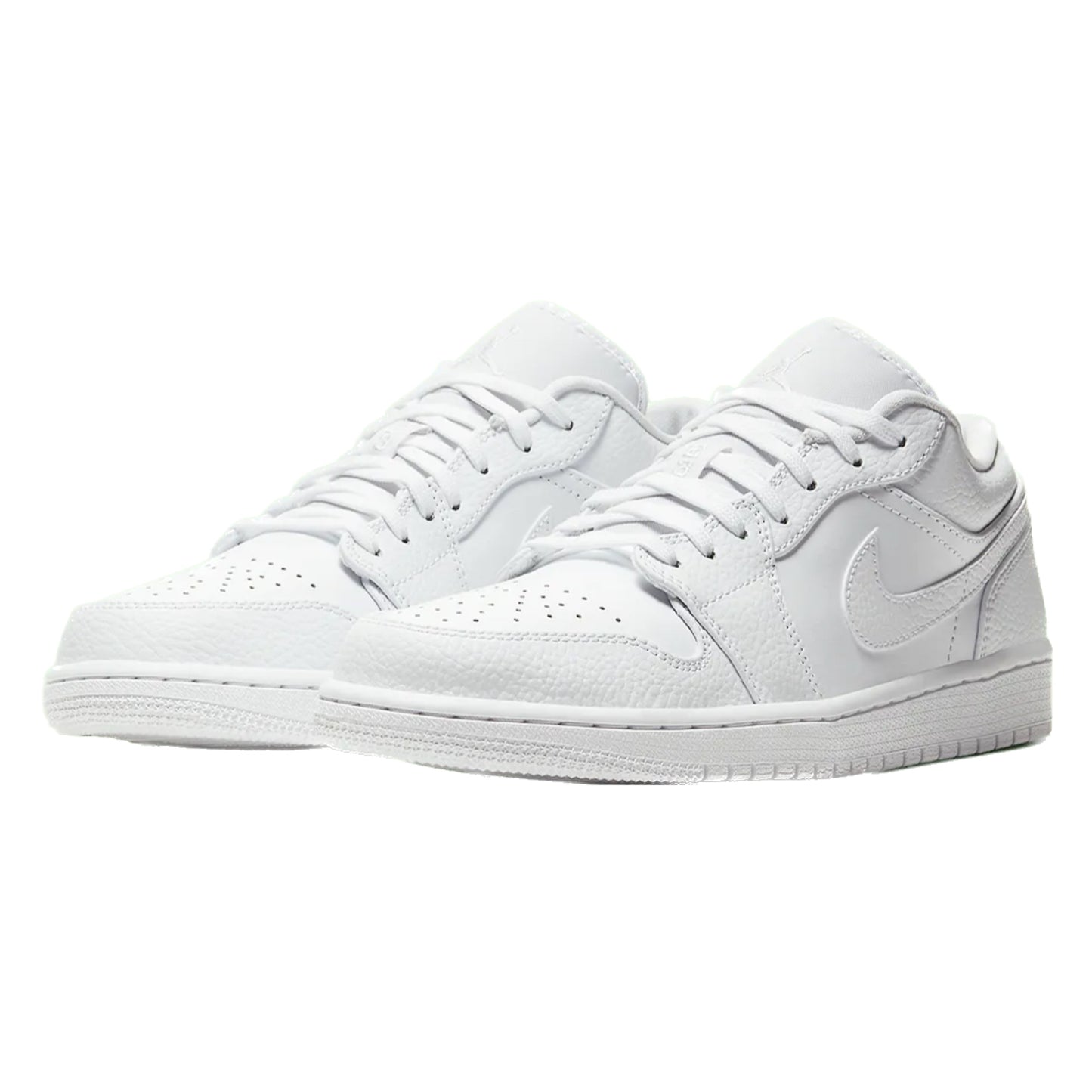 Air Jordan 1 Low Triple White Tumbled Leather