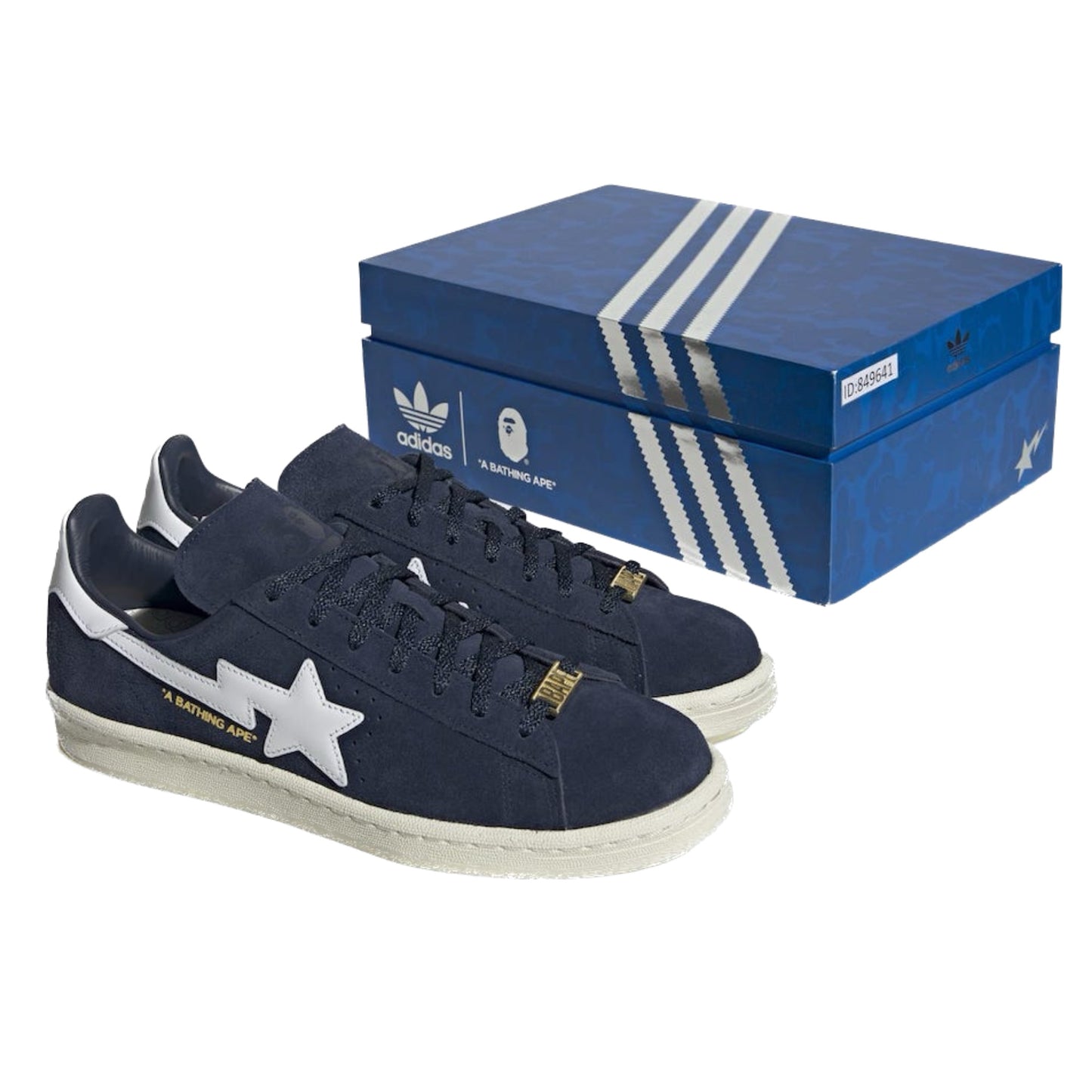 Adidas Campus 80s Bape Collegiate Navy Cloud White Off White