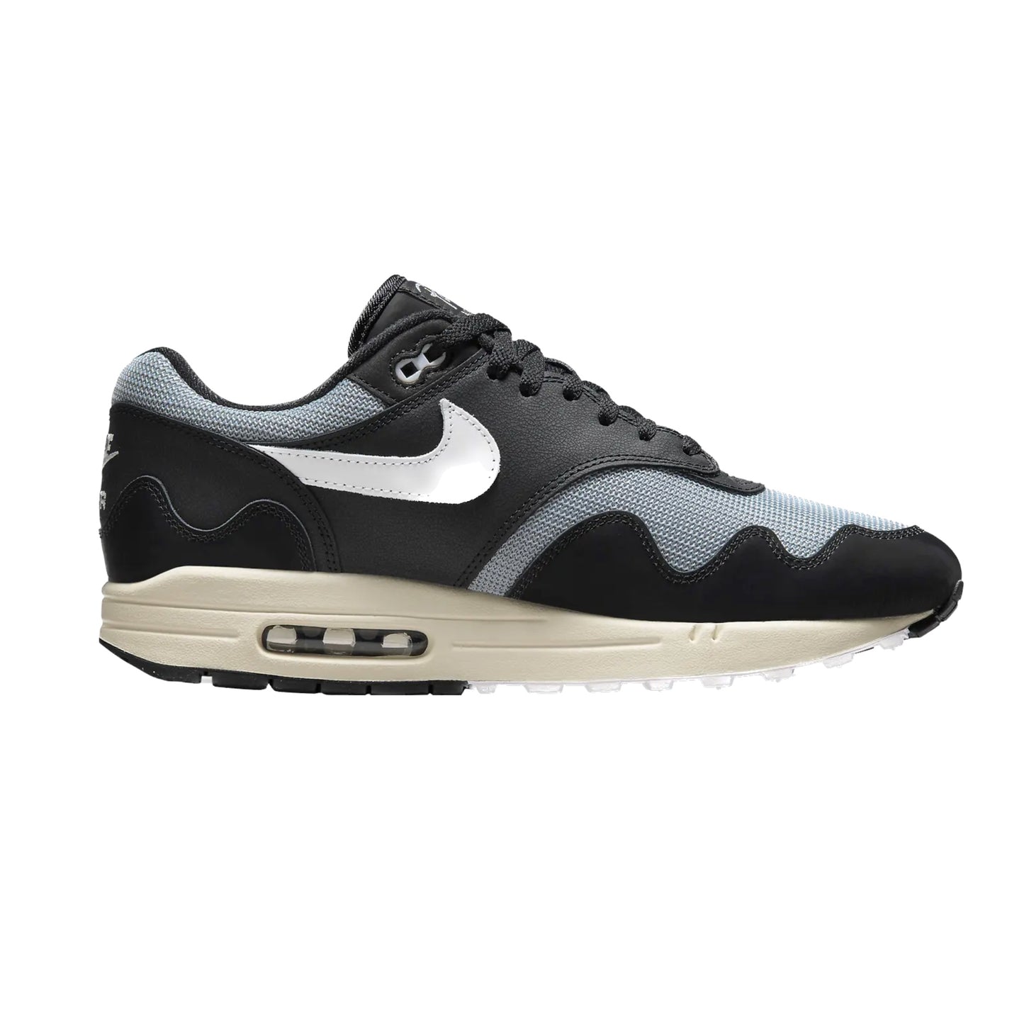 Nike Air Max 1 Patta Waves Black (with Bracelet) Metallic Silver White Black Coconut Milk