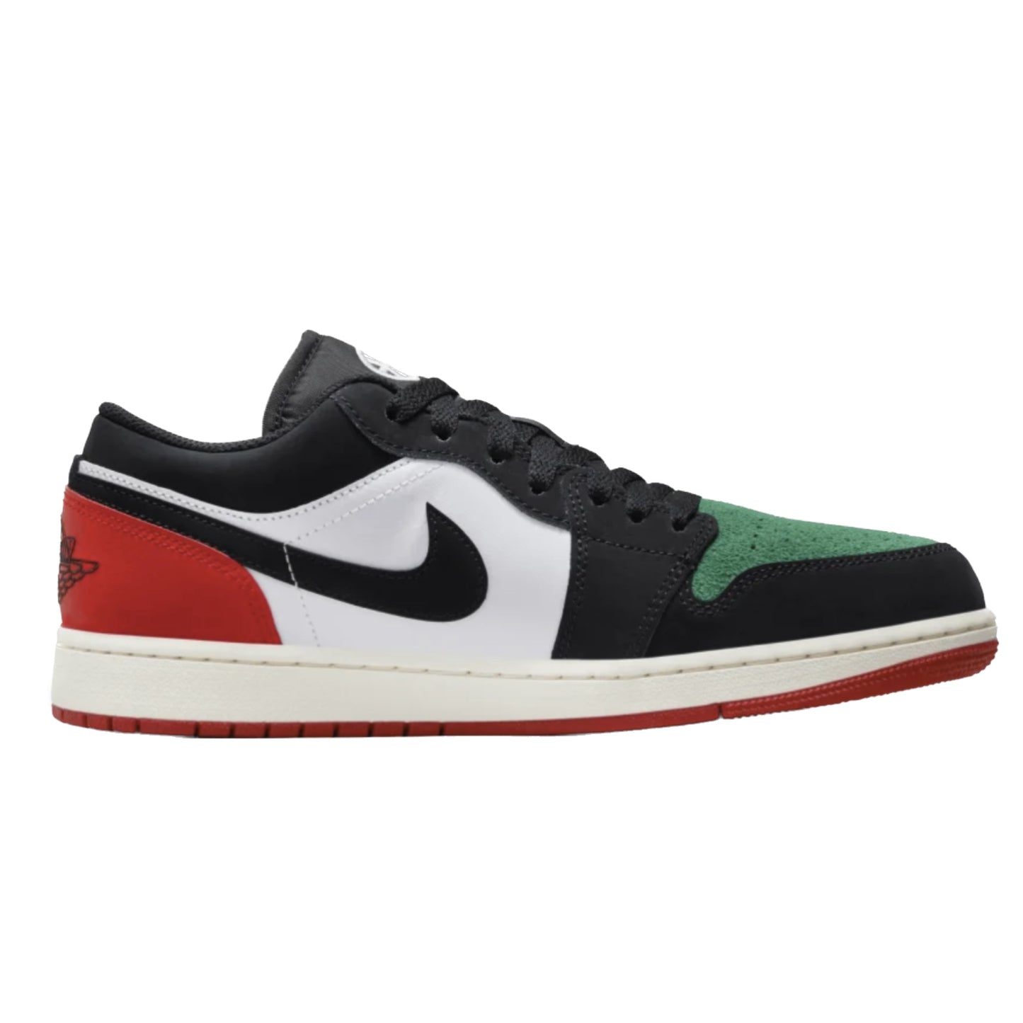 Air Jordan 1 Low Quai 54 White Black University Red Classic Green Sail