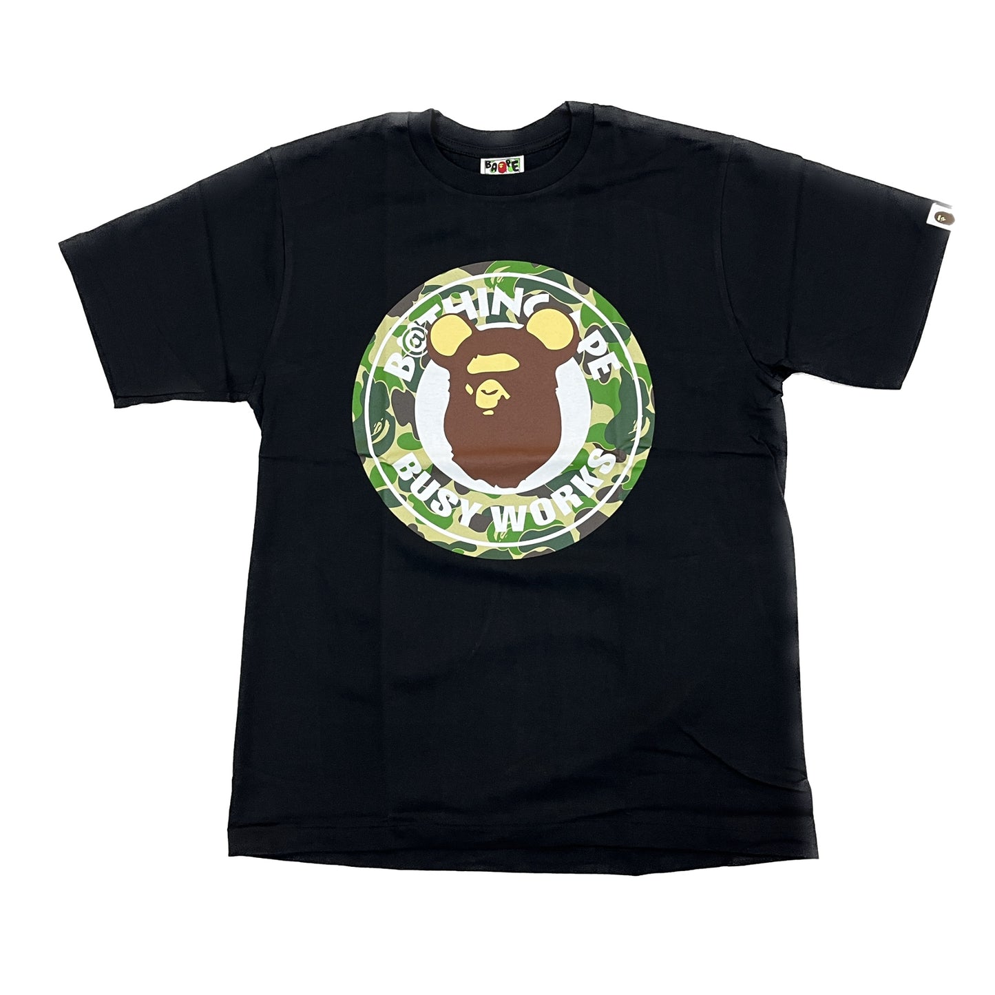 A Bathing Ape Bape x Bearbrick Camo Busy Works Tee Black