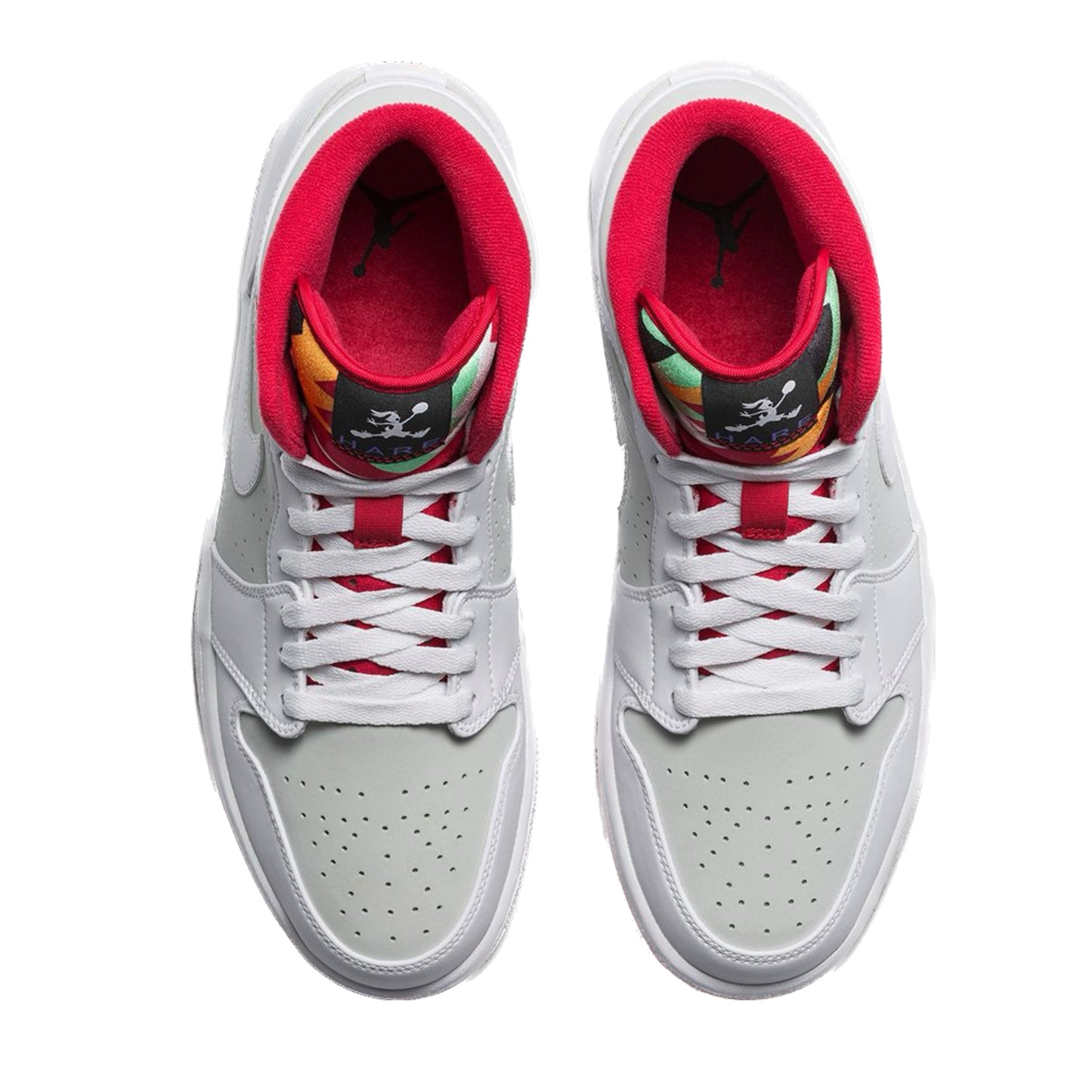 Air Jordan 1 Mid Retro Hare White True Red Light Silver Black