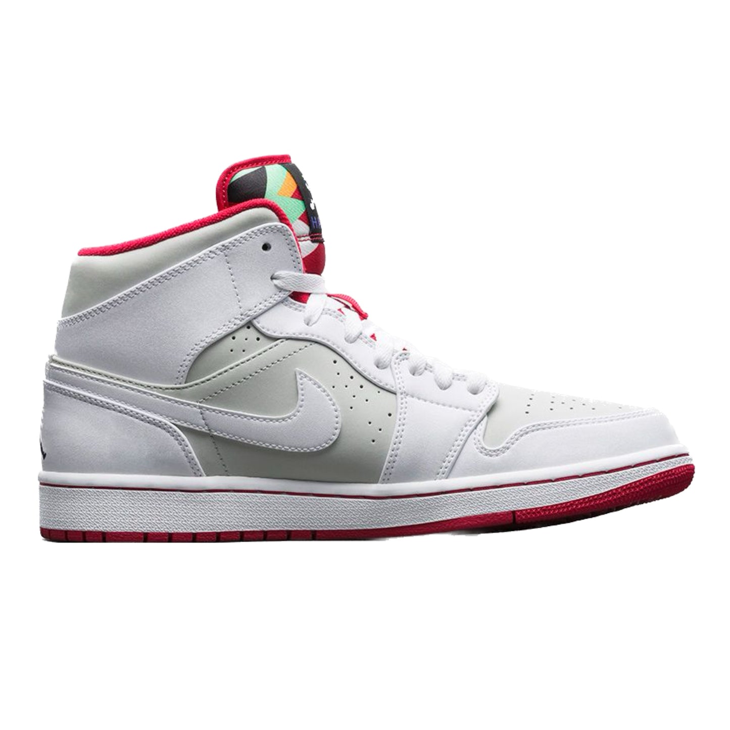 Air Jordan 1 Mid Retro Hare White True Red Light Silver Black