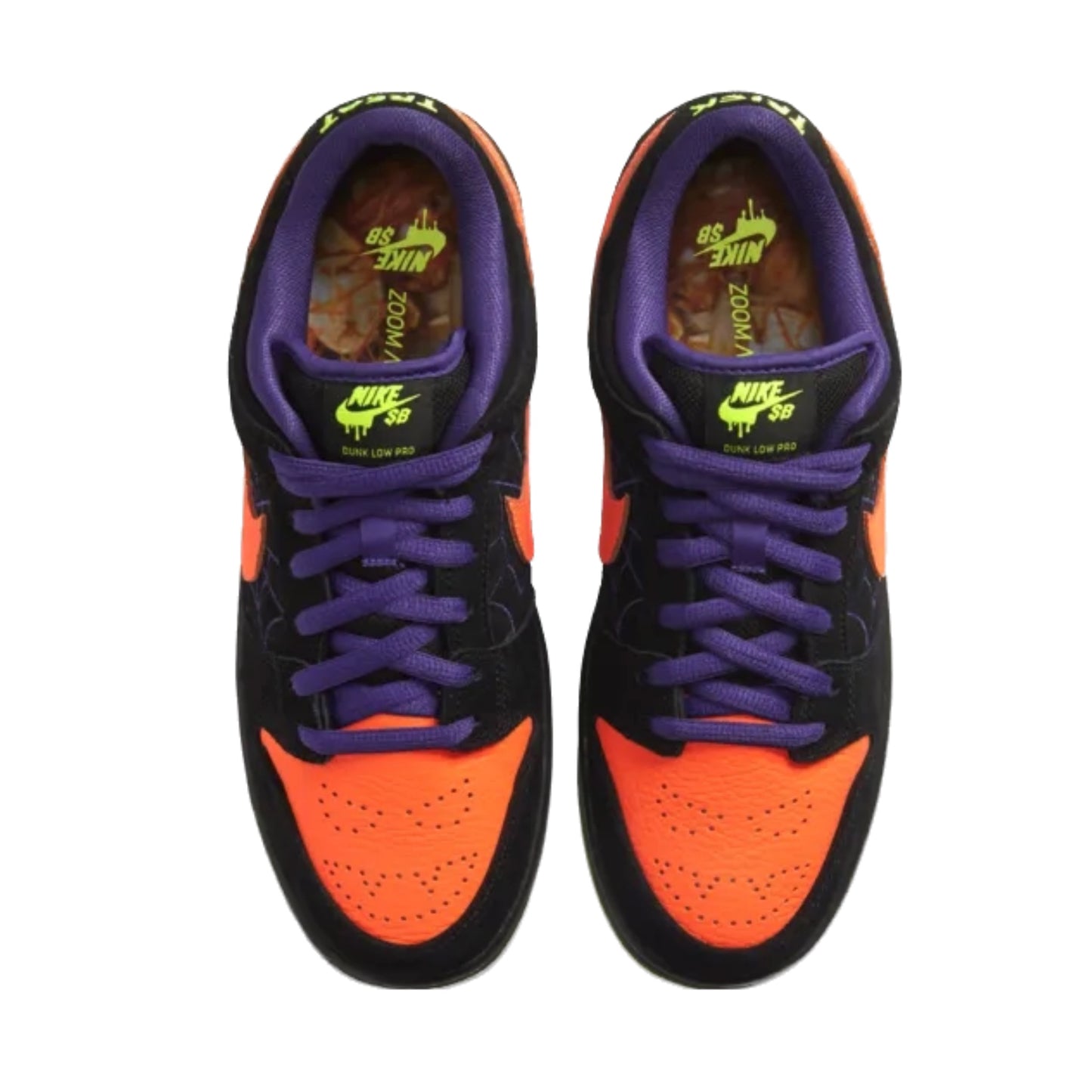 Nike SB Dunk Low Night of Mischief Halloween Black Orange Purple Electric Green