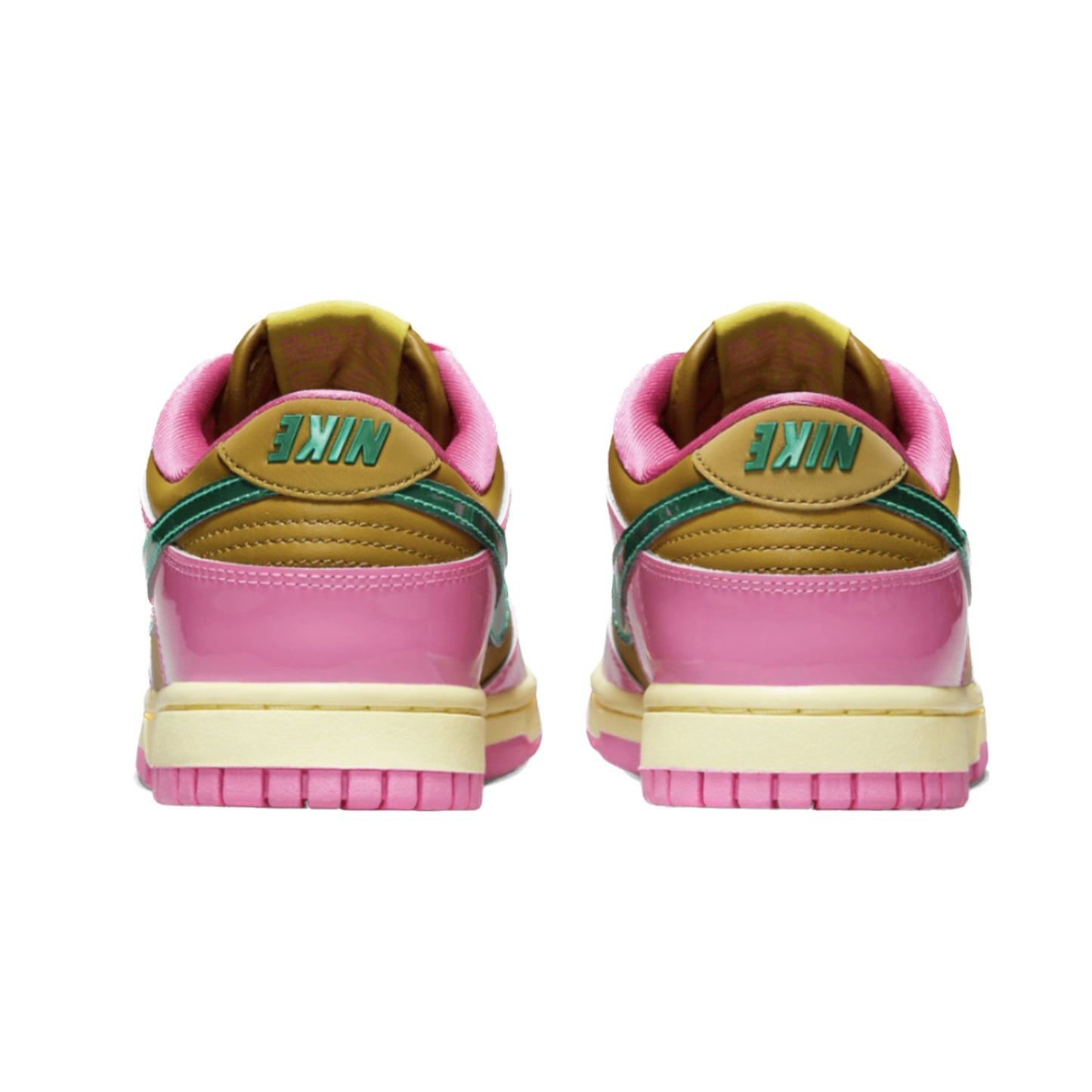 Women's Nike Dunk Low QA Parris Goebel Playful Pink Multi Color Bronzine Clear Jade Luminous Green