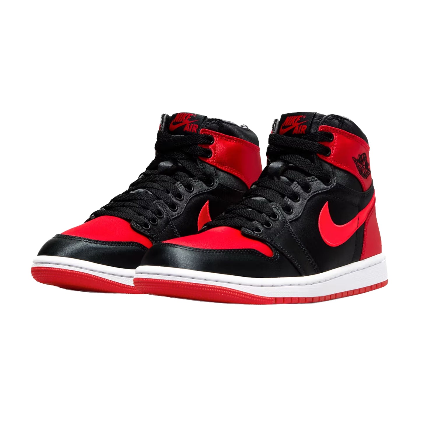 Women's Jordan 1 Retro High OG Satin Bred Black University Red White