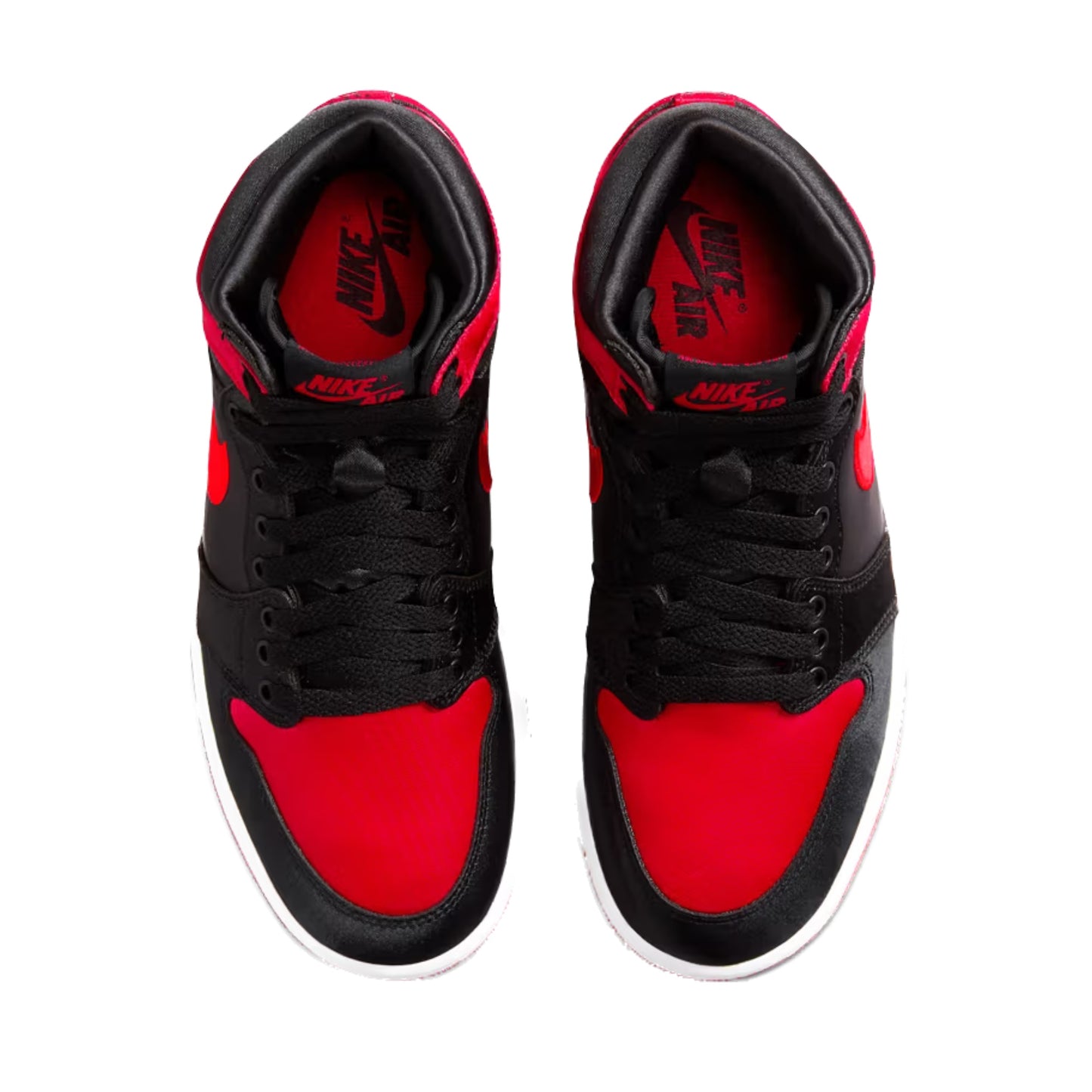 Women's Jordan 1 Retro High OG Satin Bred Black University Red White