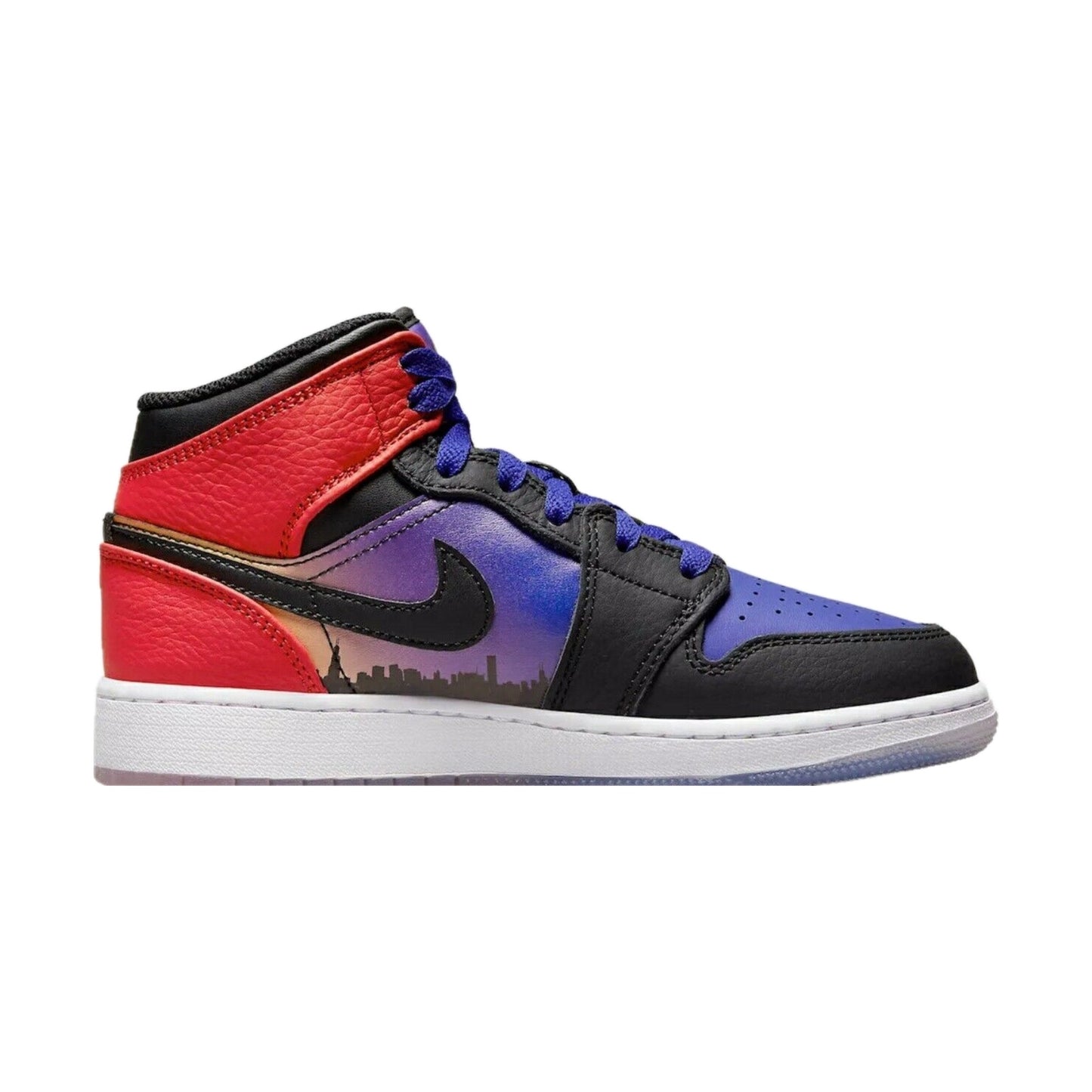 Air Jordan 1 Mid (GS) SS Skyline Concord Black University Red Psychic Purple Peach Cream Total Orange