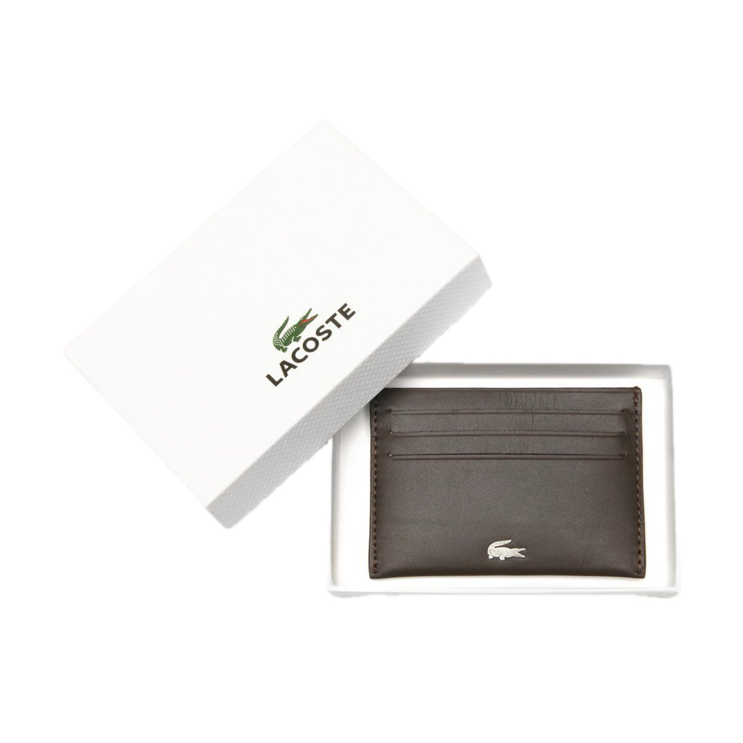 Lacoste Fitzgerald Credit Card Holder Dark Brown