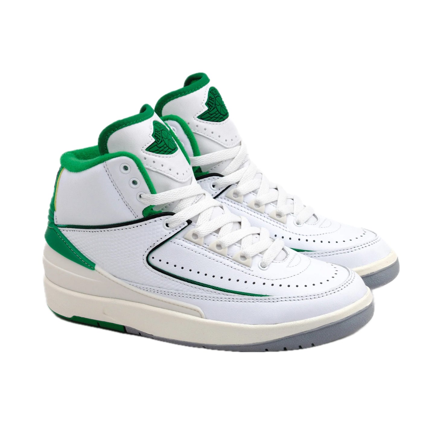 Air Jordan 2 Retro (GS) Lucky Green White Sail Light Steel Grey