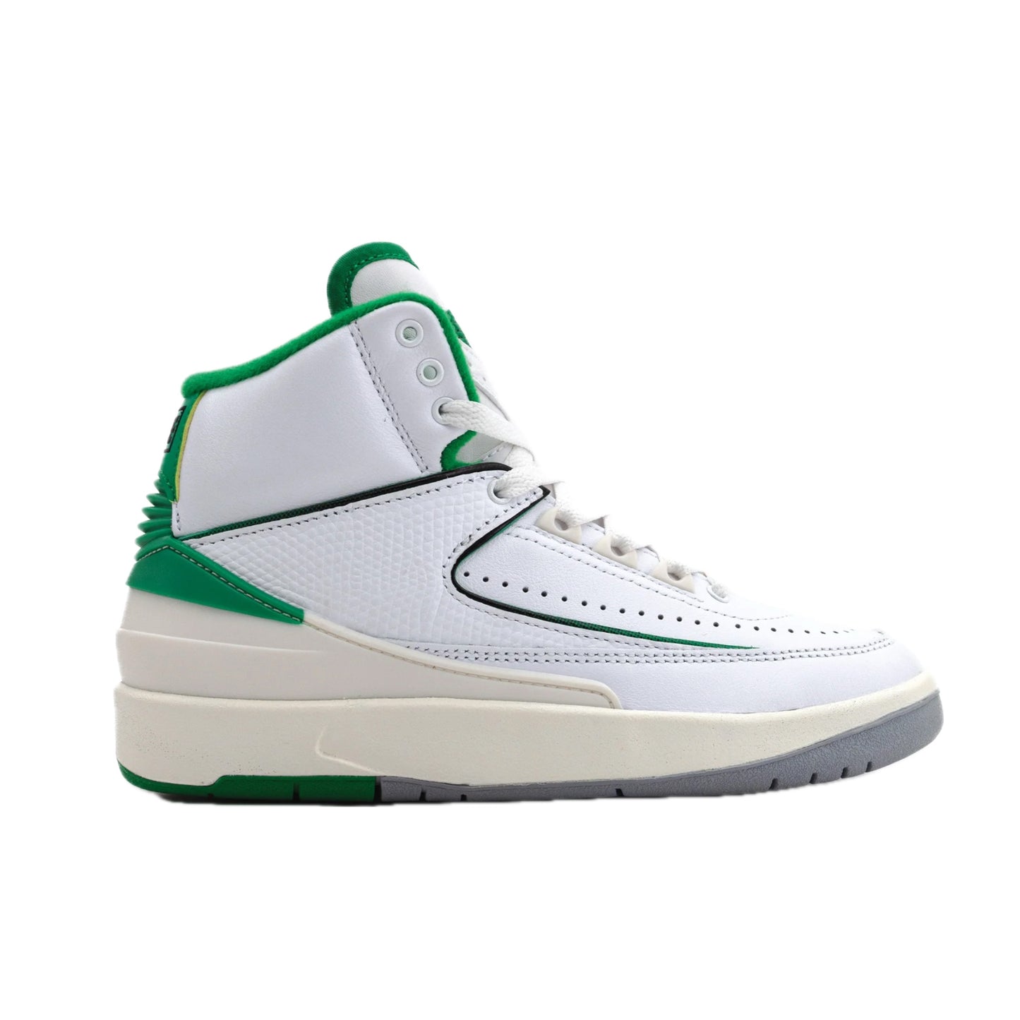 Air Jordan 2 Retro (GS) Lucky Green White Sail Light Steel Grey