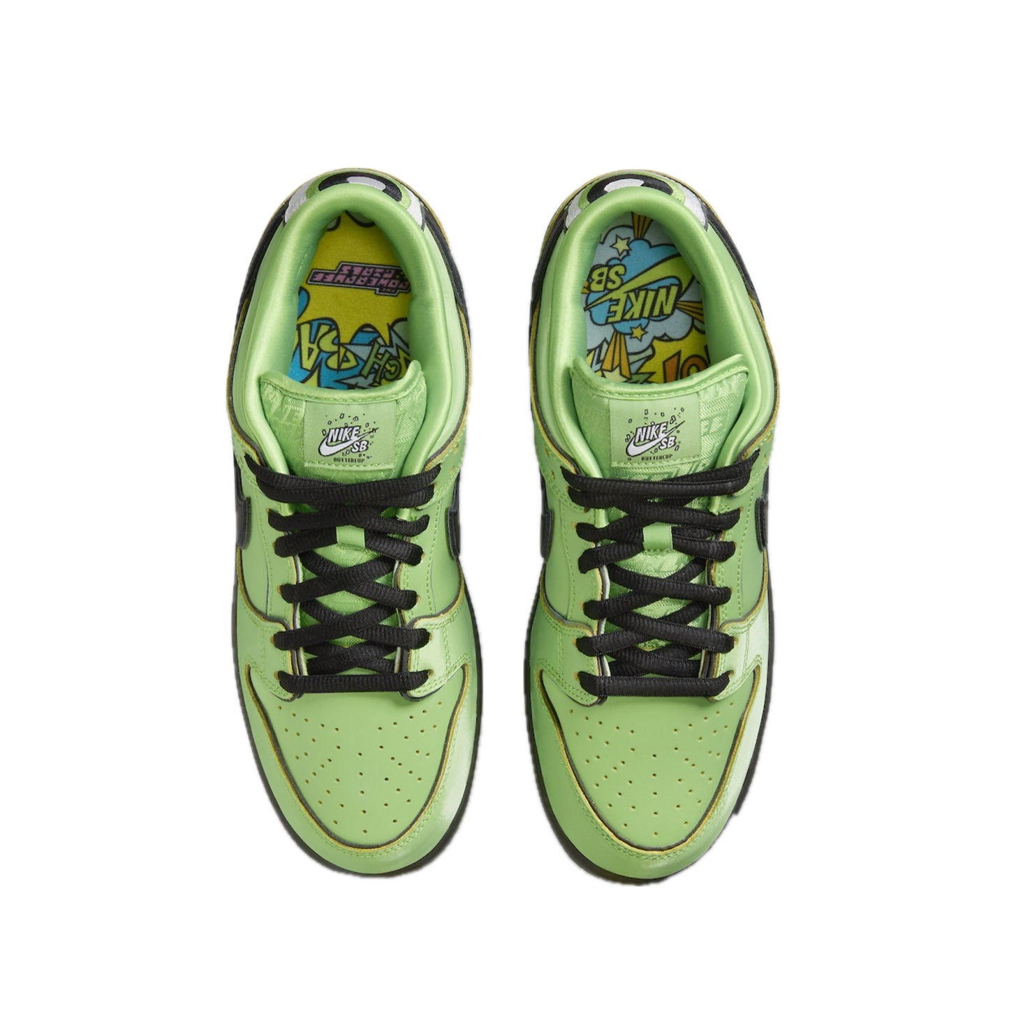 Nike SB Dunk Low (PS) The Powerpuff Girls Buttercup Mean Green Black Lotus Pink