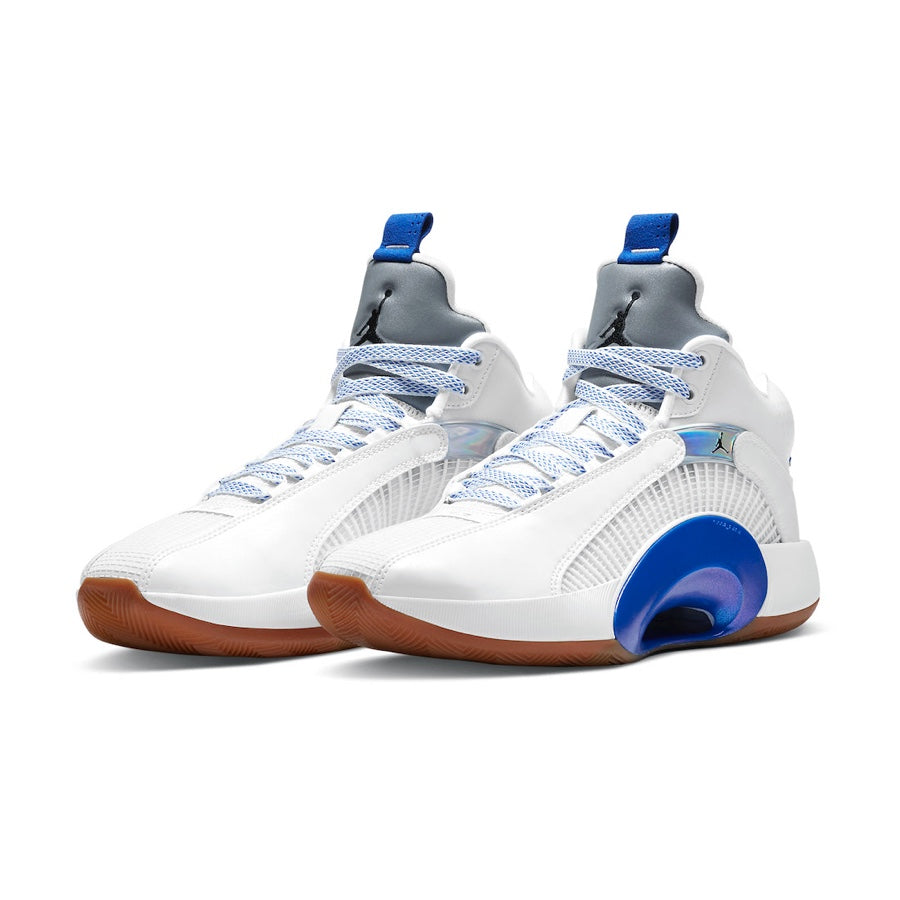 Air Jordan 35 Sisterhood White Black Hyper Royal Gum Medium Brown