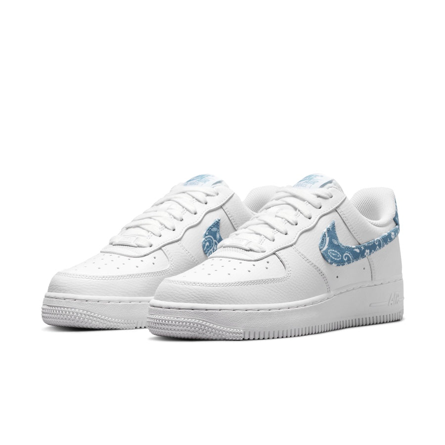 Women's Nike Air Force 1 Low 07' Essential White Worn Blue Paisley