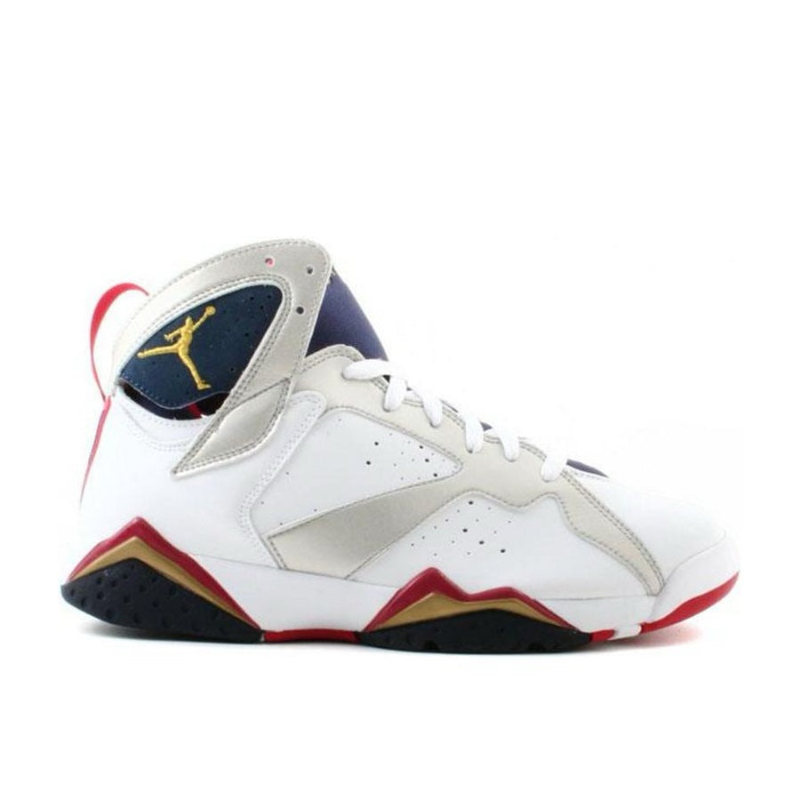 Air Jordan 7 Retro 2004 Olympic White Metallic Gold Navy True Red