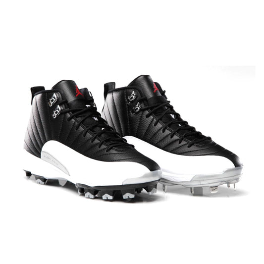 Air Jordan 12 Retro Metal Cleat Playoffs Black Gym Red White Metallic Silver