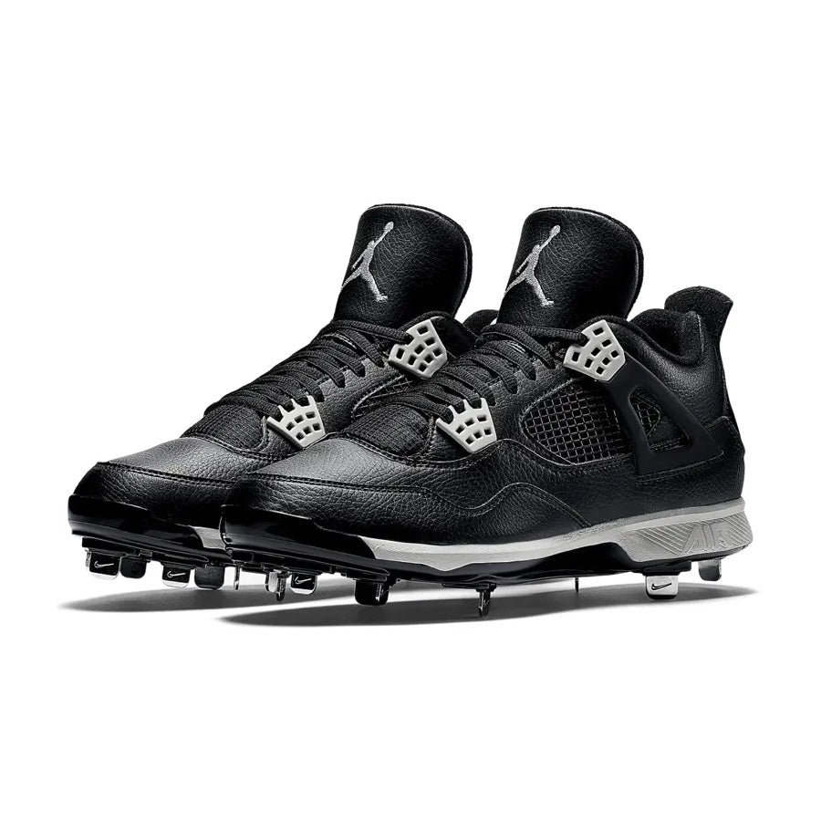 Air Jordan Retro 4 Metal Cleats Black Tech Grey