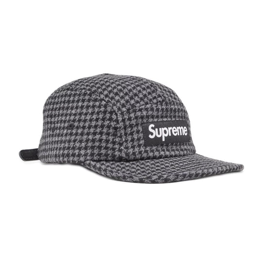 Supreme Plaid Wool Camp Cap Black